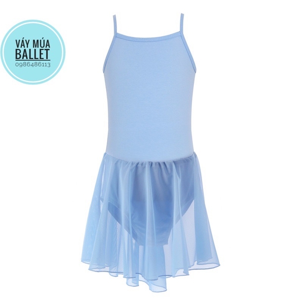Váy tập múa 2 dây đan lưng (hồng, tím, xanh, đen)