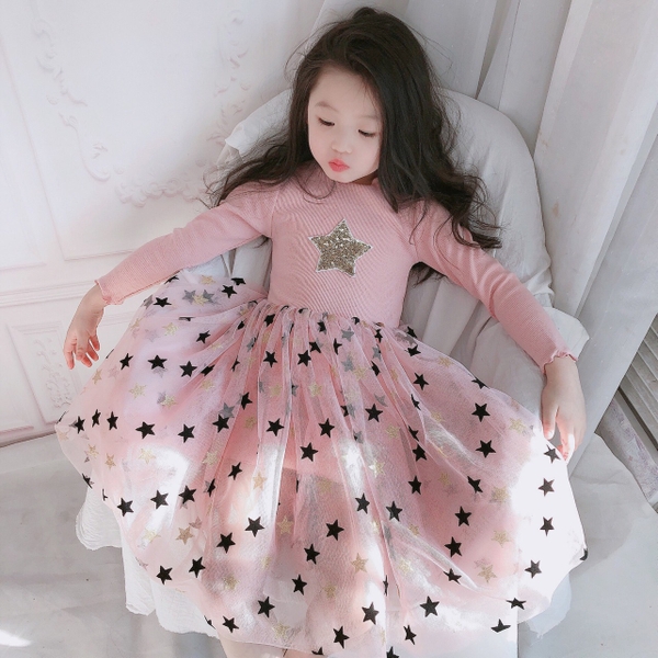 Váy công chúa voan bồng lấp lánh