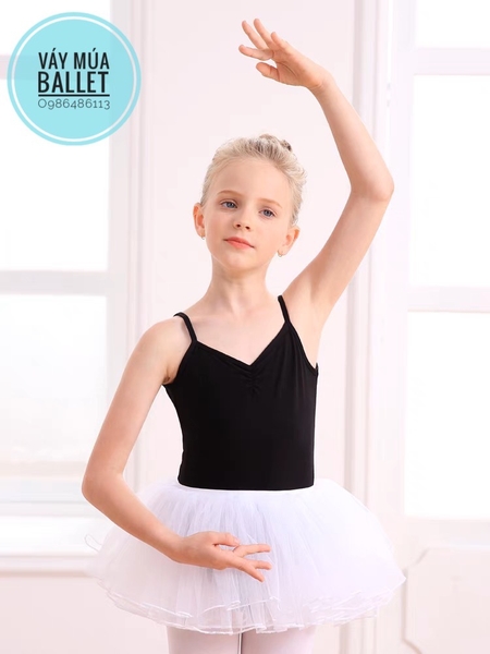 Áo tập múa 2 dây khoét lưng (đen, hồng, xanh)