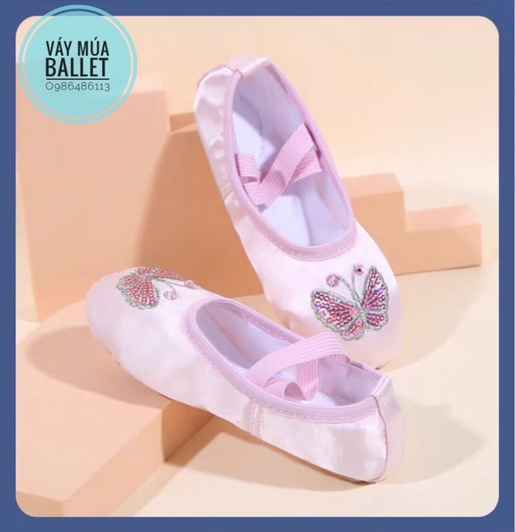 Giày vải múa satin bướm kimsa