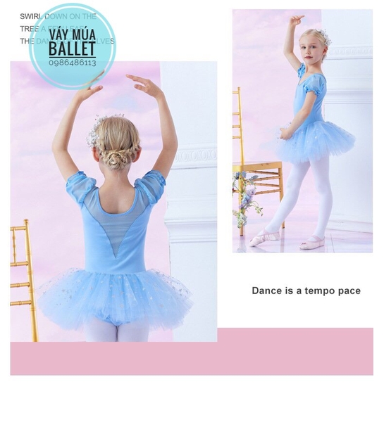 Váy múa phối ren sao tay bồng