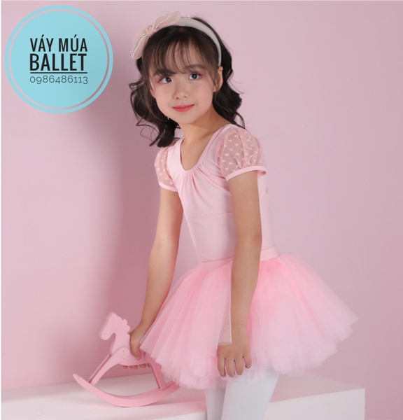 Set áo váy múa phối ren tay lưng