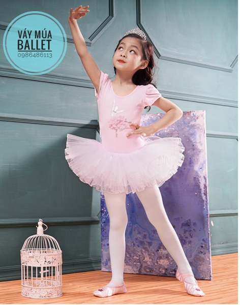 Váy múa cô gái Ballerina 3 màu: đỏ, xanh, hồng