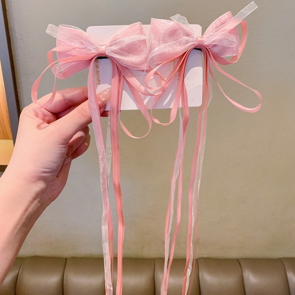 Set 2 kẹp tóc nơ ruy băng dài