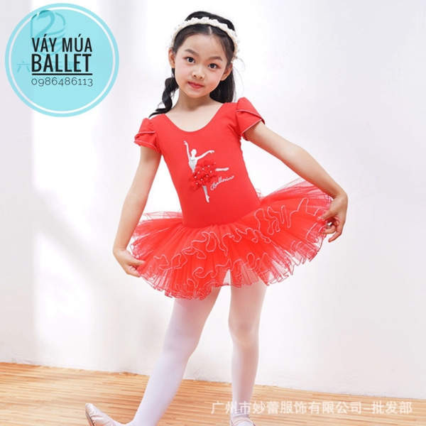 Váy múa cô gái Ballerina 3 màu: đỏ, xanh, hồng