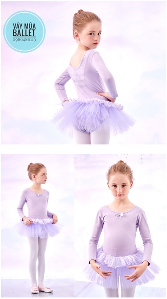 Váy múa nơ bèo lấp lánh dài (nhiều màu)