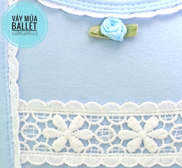 Váy múa ren tầng dài tay màu hồng, màu xanh