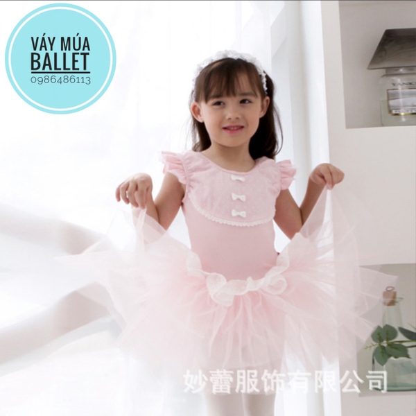 Váy múa cầu ngực ren 3 nơ