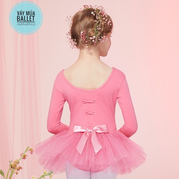 Váy múa đan lưng sao dài E (hồng, nâu, đỏ)