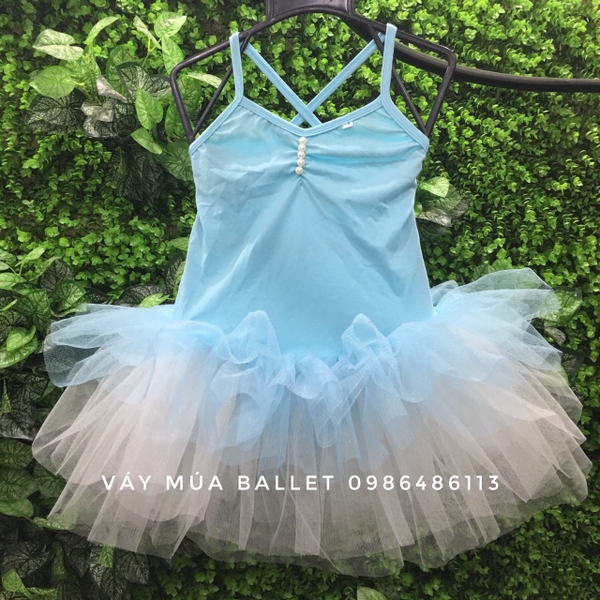 Váy múa 2 dây 5 tầng phối màu