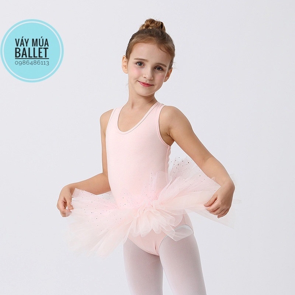 Váy múa ba lỗ sao lấp lánh (tím, đen, hồng)