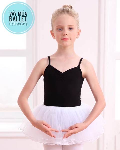 Áo tập múa 2 dây khoét lưng (đen, hồng, xanh)