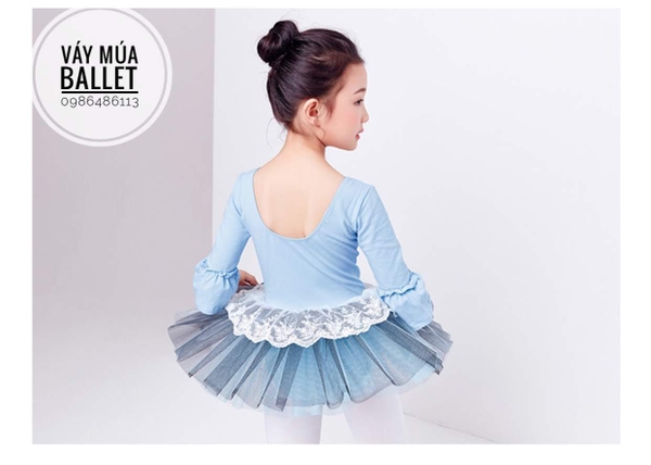 Váy múa bèo ren tay lỡ xanh