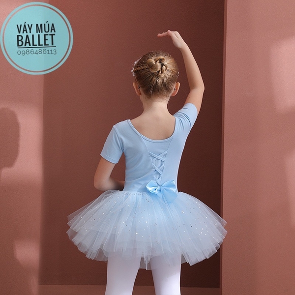 Váy múa đan lưng sao ngắn tay (nhiều màu)