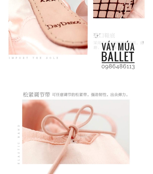 Giày múa ballet mũi cứng kèm lót silicol người lớn, trẻ em