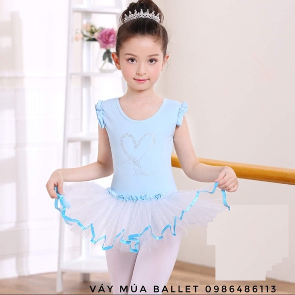 Váy múa ballet Cute Girl màu xanh