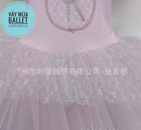 Váy múa girl phối ren kim tuyến Barbie