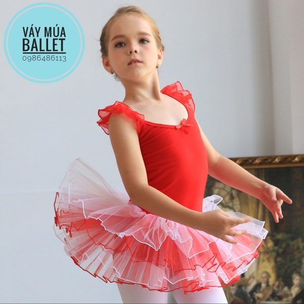 Váy múa tay tiên phối màu (trắng, đỏ, vàng, hồng)