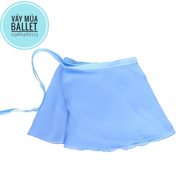 Chân váy múa tà buộc voan mềm (tím, xanh, hồng, đen, trắng)