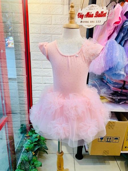 Váy múa cotton đá tiên hoa voan mềm