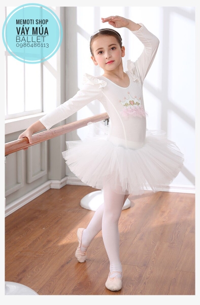 Váy múa vương miện dài tay