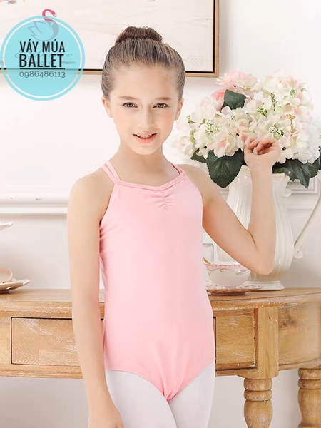 Áo tập múa dây kép đan lưng (tím, xanh, hồng, đen)