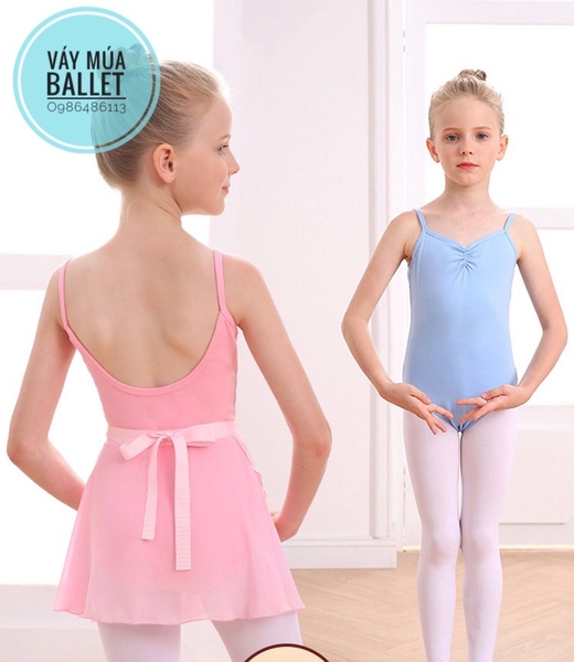 Áo tập múa 2 dây khoét lưng (đen, hồng, xanh)