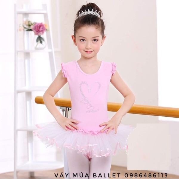 Váy múa ballet cute girl màu hồng
