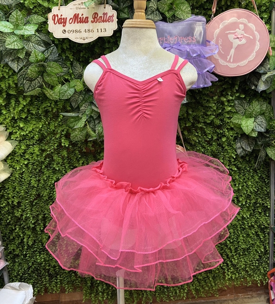 Váy múa 2 dây kép đan lưng nhiều màu