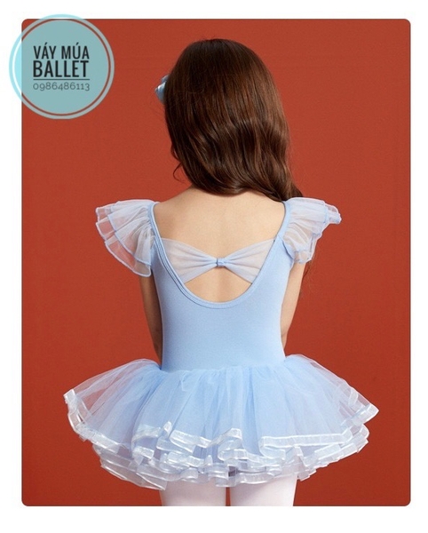 Váy múa tiên nơ viền new (tím, xanh, hồng)