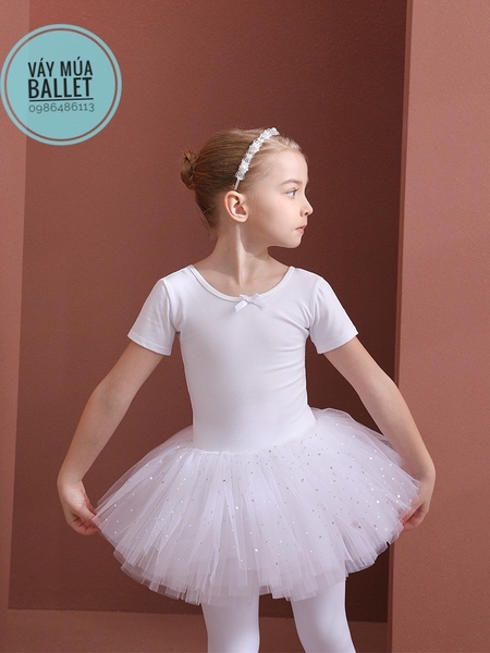 Váy múa đan lưng sao ngắn tay (nhiều màu)