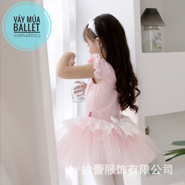 Váy múa cầu ngực ren 3 nơ