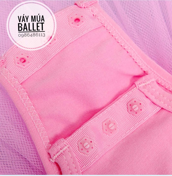 Váy múa 3 nơ dài tay màu xanh