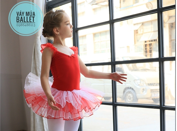 Váy múa tay tiên phối màu (trắng, đỏ, vàng, hồng)