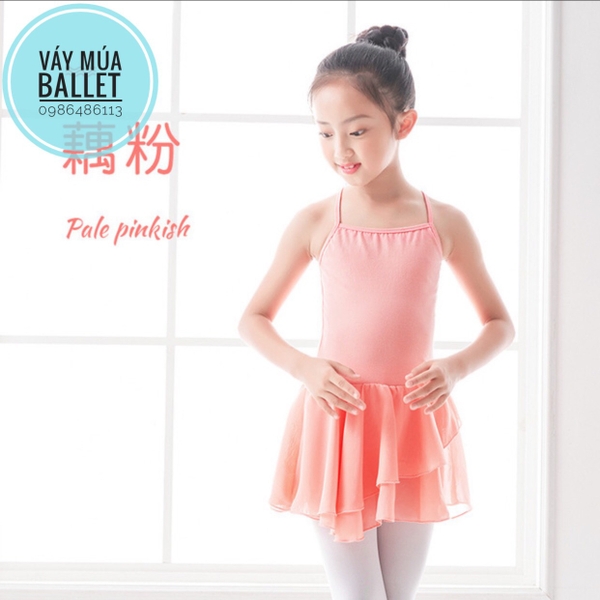 Váy tập múa 2 dây voan chéo (nhiều màu)