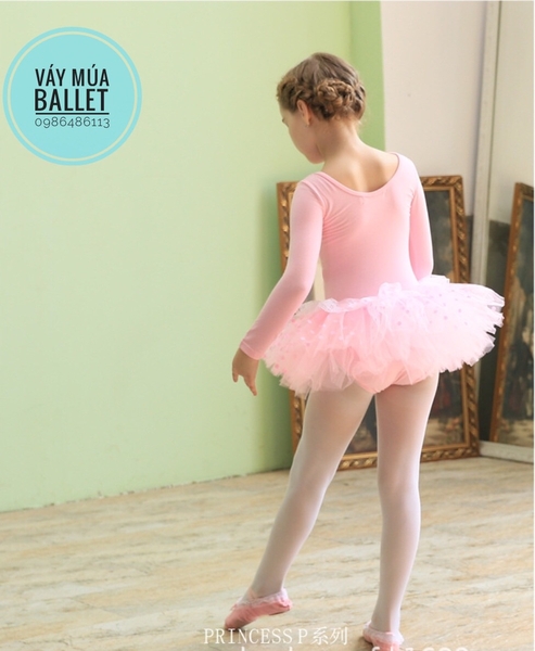 Váy múa ren ngực bèo dài tay