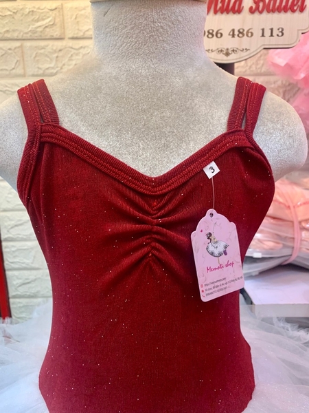 Váy múa dây thun nhũ đỏ đô tutu