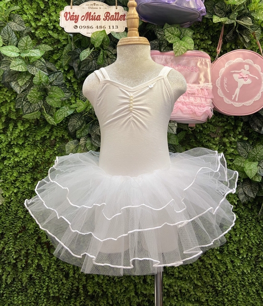 Váy múa 2 dây kép đan lưng nhiều màu