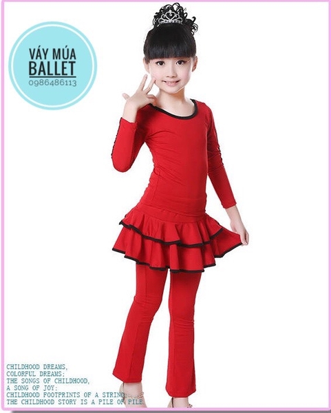 Bộ khiêu vũ dance thun 2 tầng dài tay