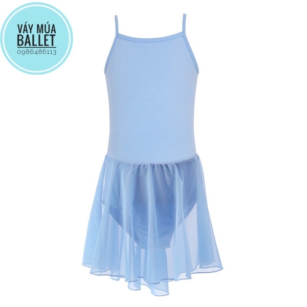 Váy tập múa 2 dây đan lưng (hồng, tím, xanh, đen)