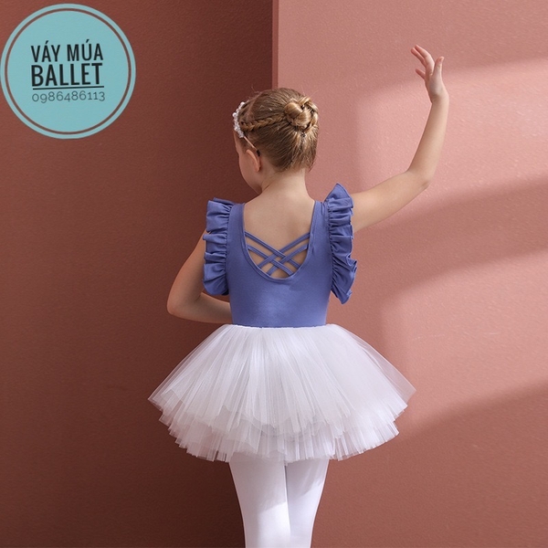 Set áo váy múa bèo vai đan lưng (nhiều màu)