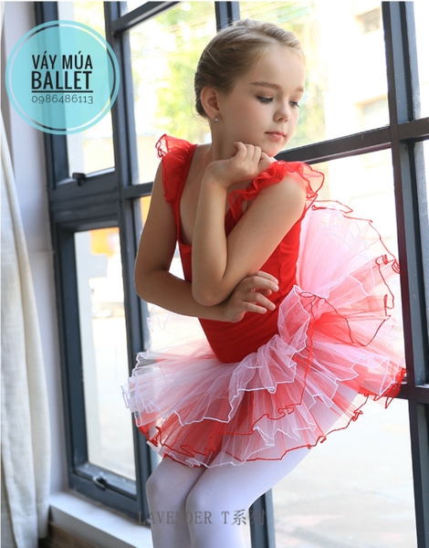 Váy múa tay tiên phối màu (trắng, đỏ, vàng, hồng)