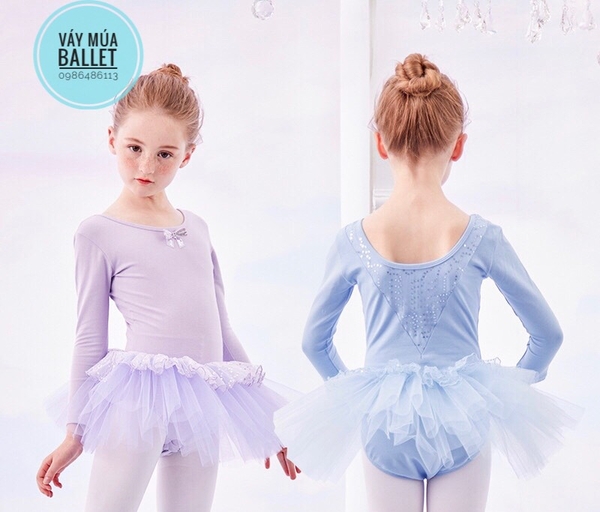 Váy múa nơ bèo lấp lánh dài (nhiều màu)