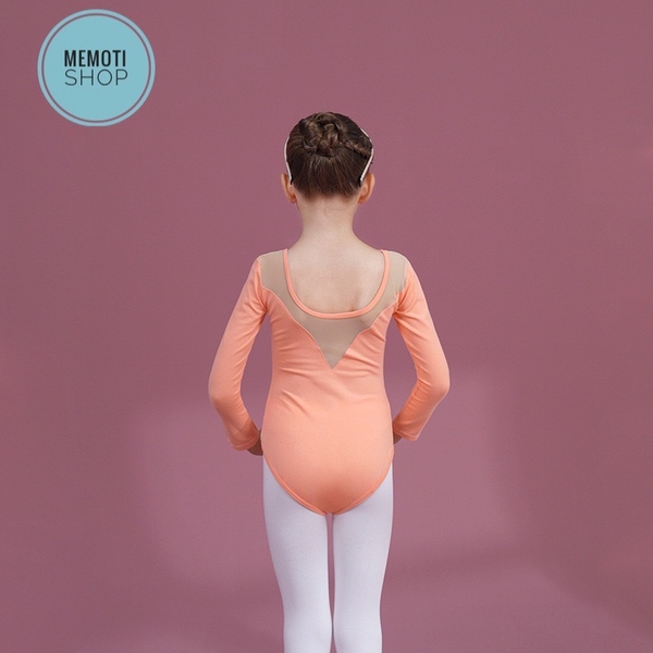 Set áo váy múa V lưng dài tay trắng