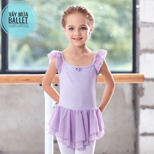 Váy tập múa tiên voan 2 tầng (hồng, xanh, tím, đen)
