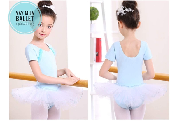 Váy múa bèo cầu ngực 4 màu phối trắng