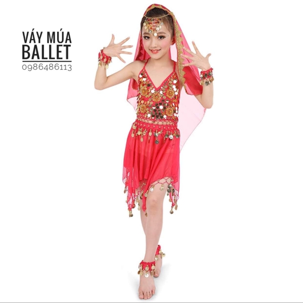 Bộ váy múa bụng bellydance 6 cho tiết