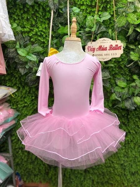 Váy múa nơ lưng dài tay