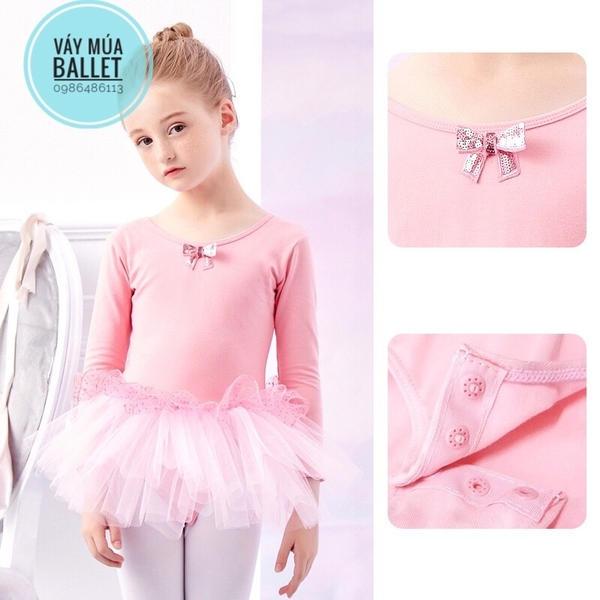 Váy múa nơ bèo lấp lánh dài (nhiều màu)