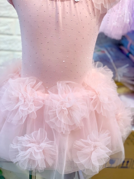 Váy múa cotton đá tiên hoa voan mềm